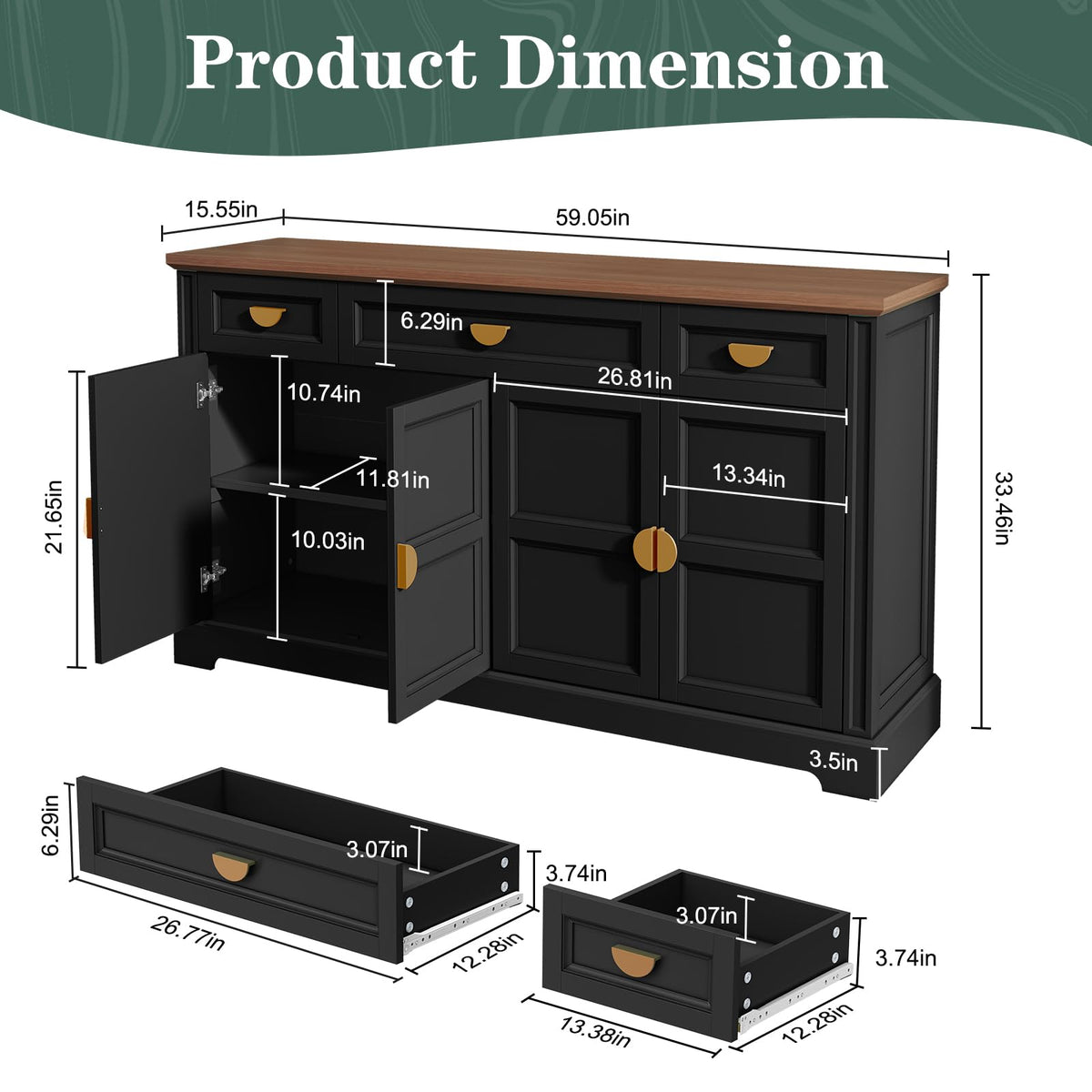 Black Shaker Sideboard