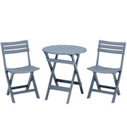 ARIA HOME 3 Piece Outdoor Bistro Set, Round Folding Patio Table and 2 Chairs, Blue