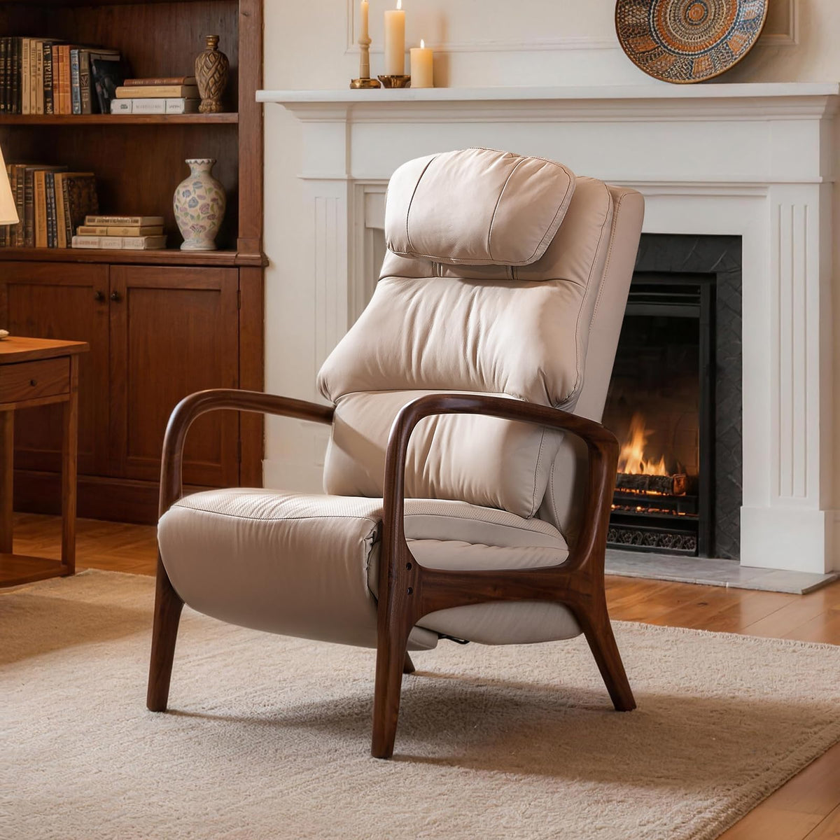 EMIAH M7 Power Recliner Chair for Adults 160° Reclining, Real Leather