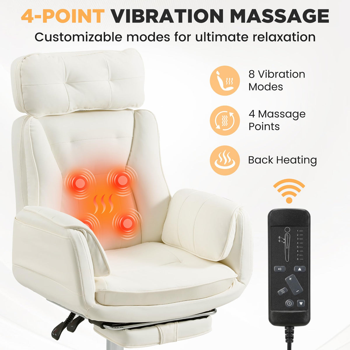 Beige Criss Cross Massage Office Chair