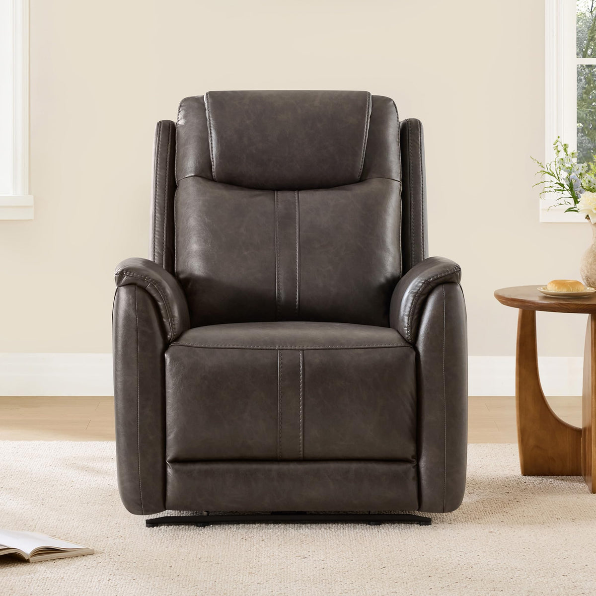 CHITA Faux Leather Power Recliner Chair, Super Zero Gravity, Chocolate