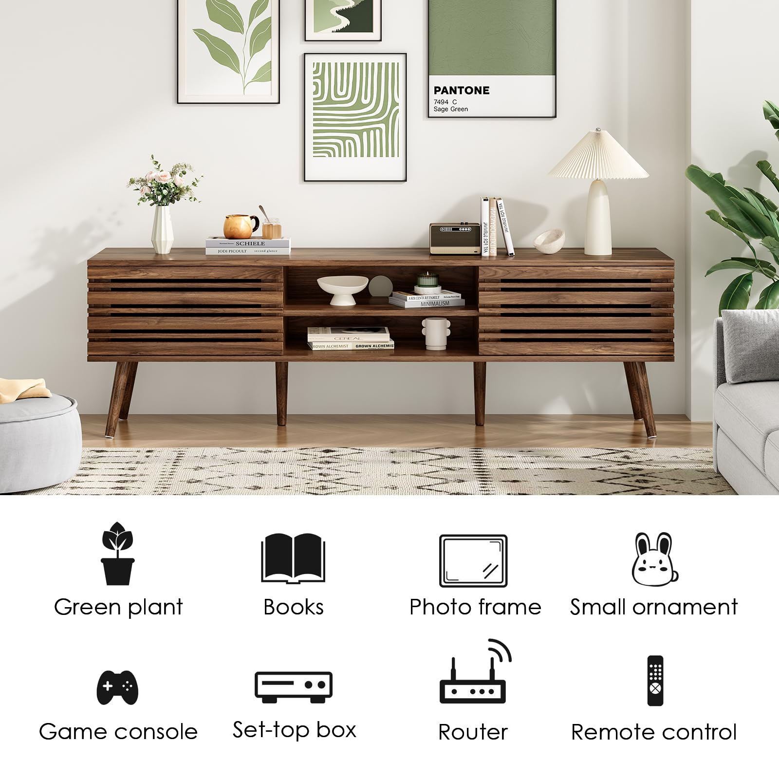 Mid-Century Modern TV Stand for TVs up to 70"
