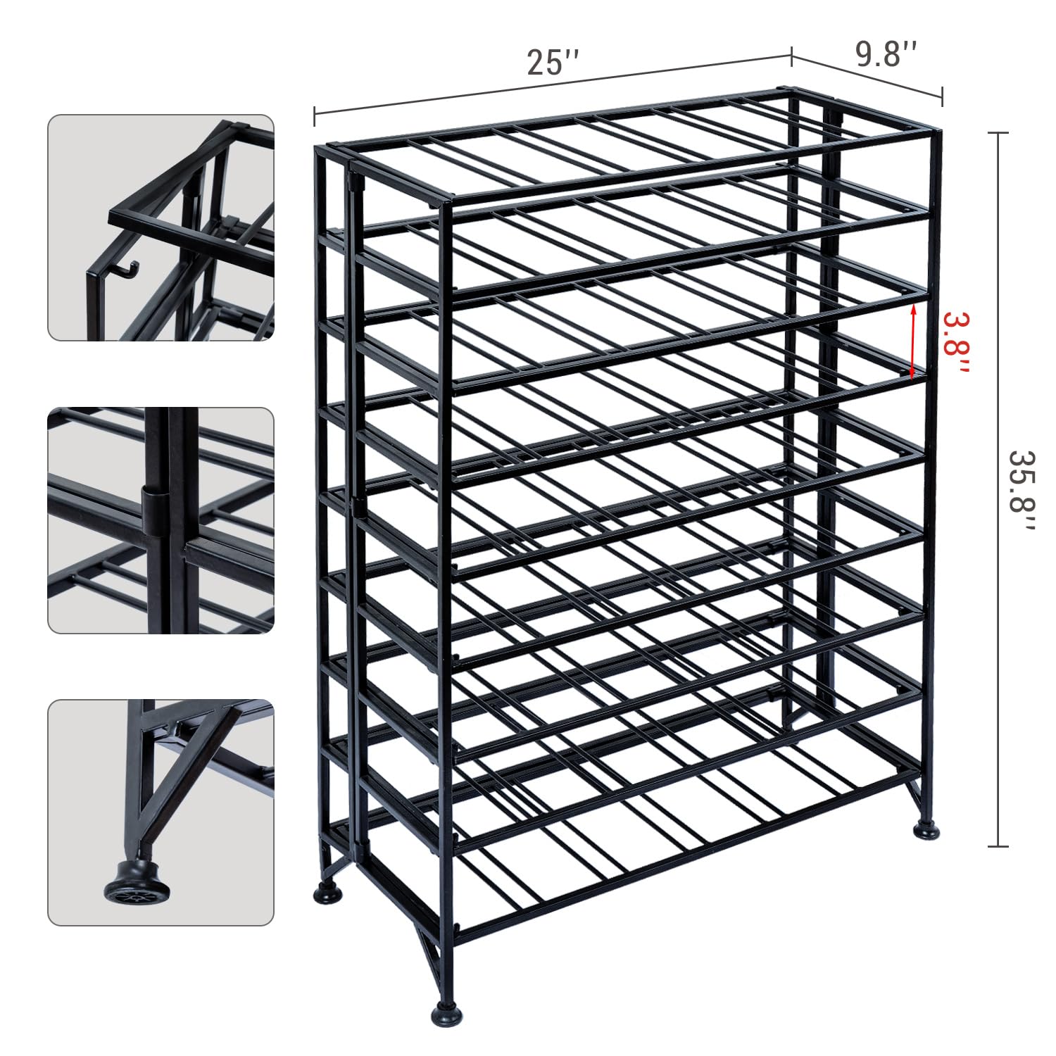 54-Bottle Freestanding Metal Wine Rack