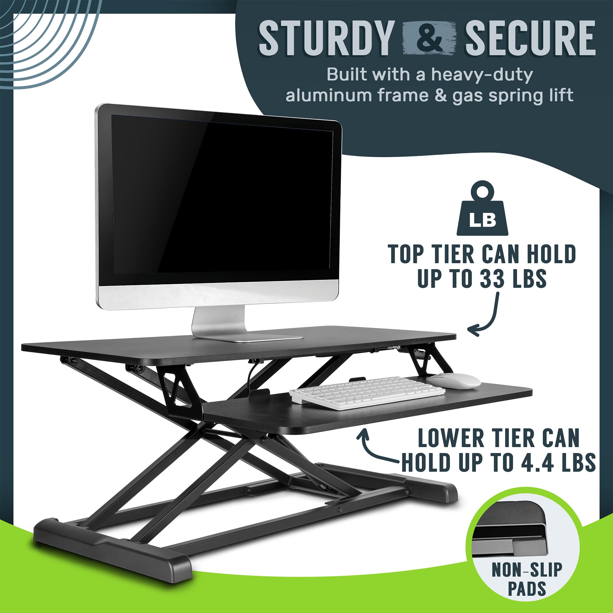 Standing Desk Converter with Keyboard Tray