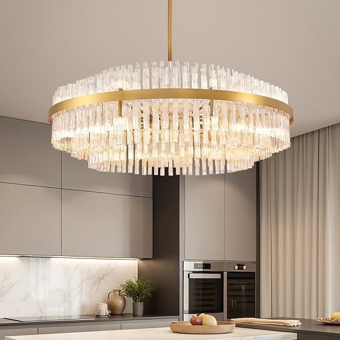 Gold Crystal Raindrop Chandelier