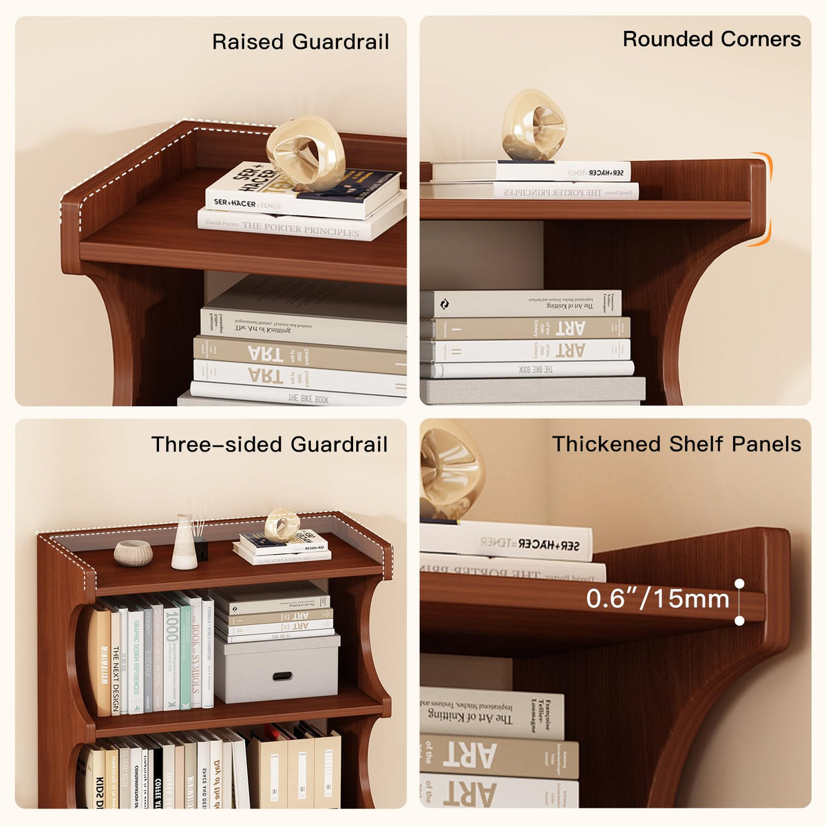 Walnut Arched Bookshelf