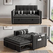 Marsail Futon Sleeper Sofa Bed, Convertible Pull Out Couch, Jet Black