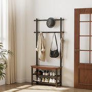 3-in-1 Entryway Hall Tree with Bench & Coat Rack