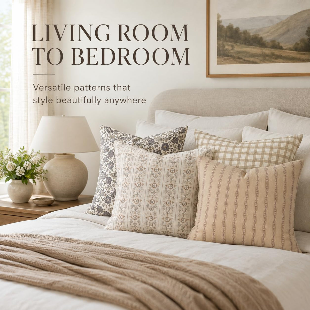 Cotton Throw Pillow Covers, Set of 4