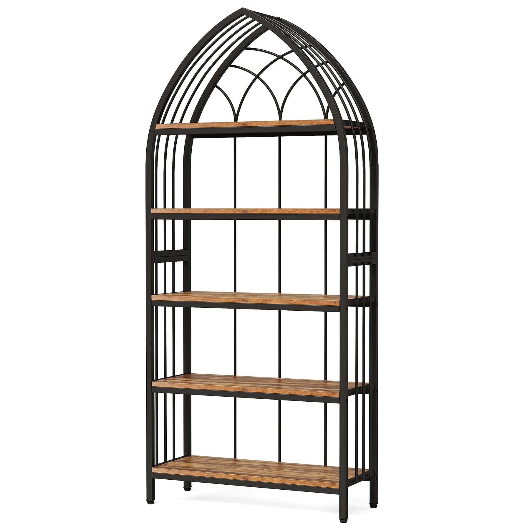 LITTLE TREE 74.8" Tall Bookshelf, 5-Tier Heavy Duty Metal Rack, Large Load-Bearing Capacity, Versatile Shelf for Living Room, Kitchen, Bedroom, Bathroom, Study