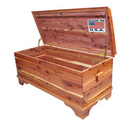 DutchCrafters Cedar Wood Blanket Storage for Living Room, Fully Lined Hope Chest, Bedroom Bench, Lockable Storage Box, Locking Chest with Handles and Waterfall Edge - Amish Made in USA (41" Medium)