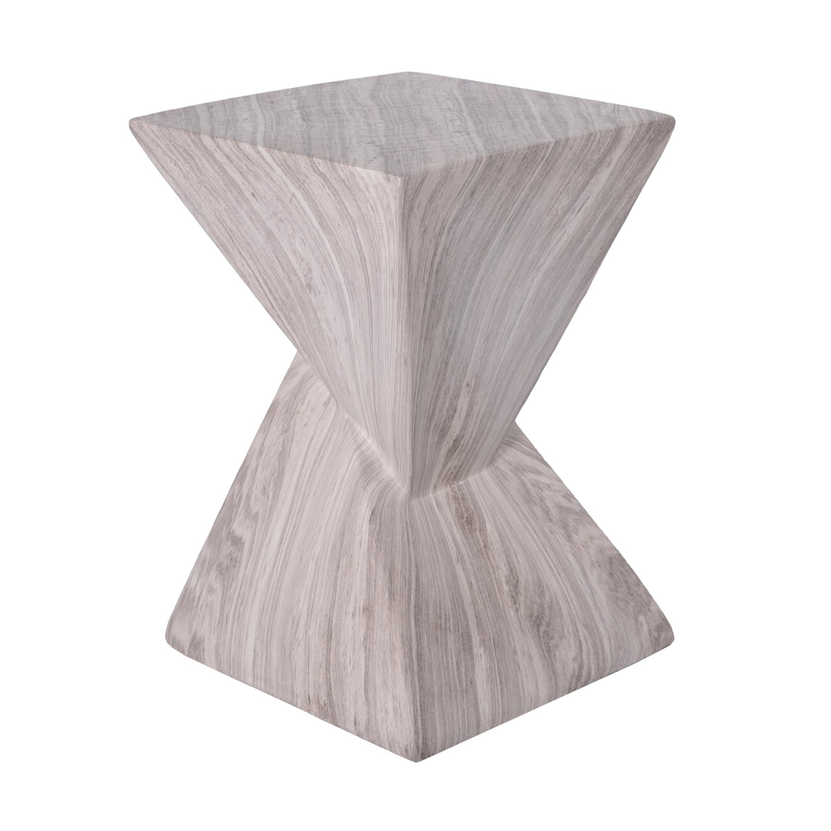Fluted Faux Marble Side Table
