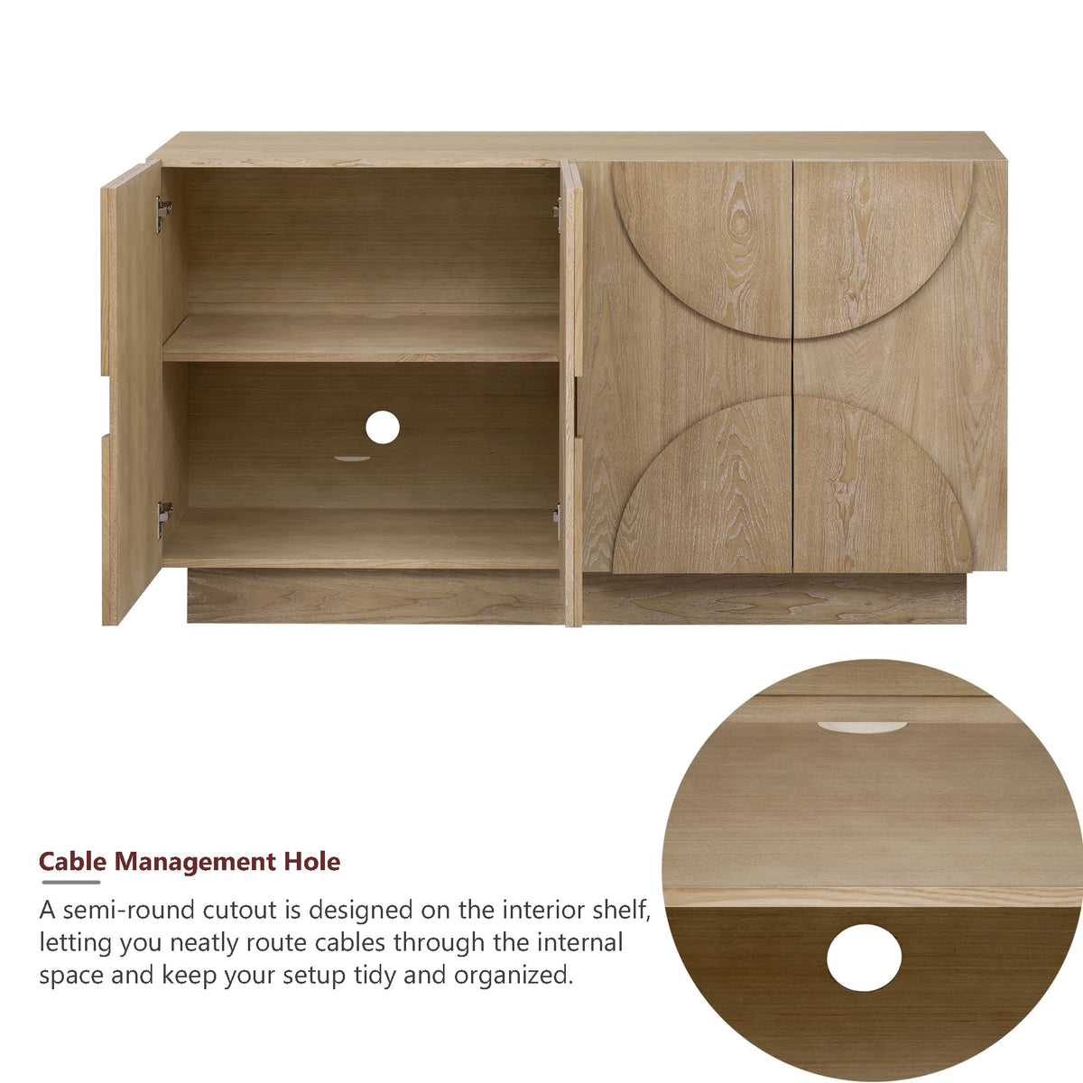 4-Door Wood Veneer Sideboard