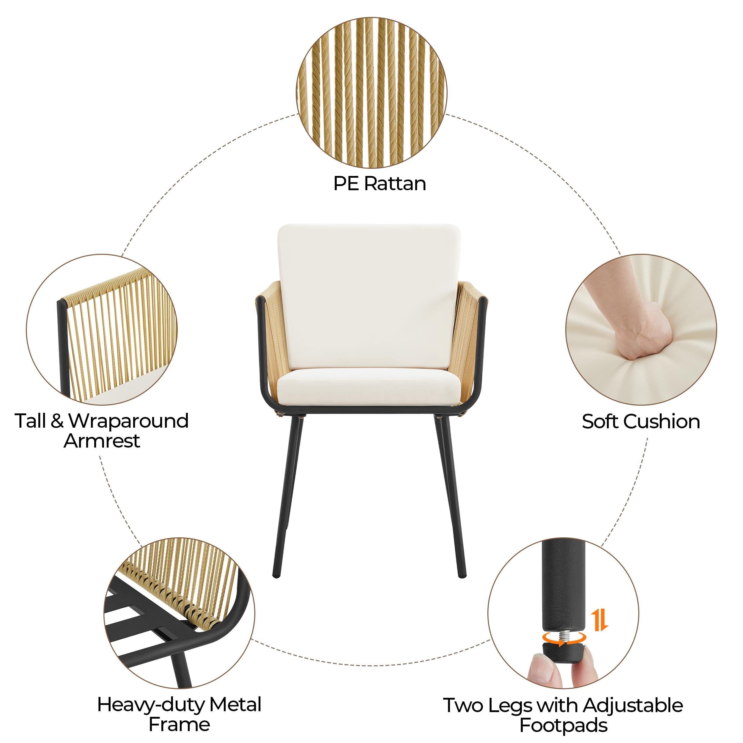 3-Piece Outdoor Wicker Bistro Set