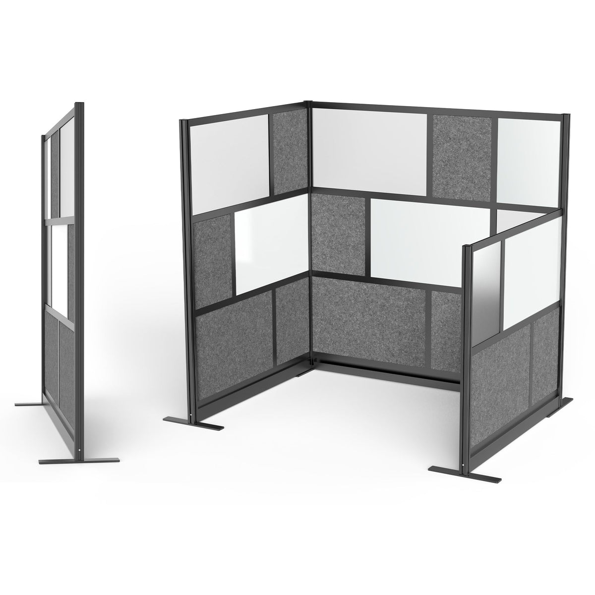 Stand Up Desk Store Workflow Desk Dividers, 53 x 70 in, Black Frame