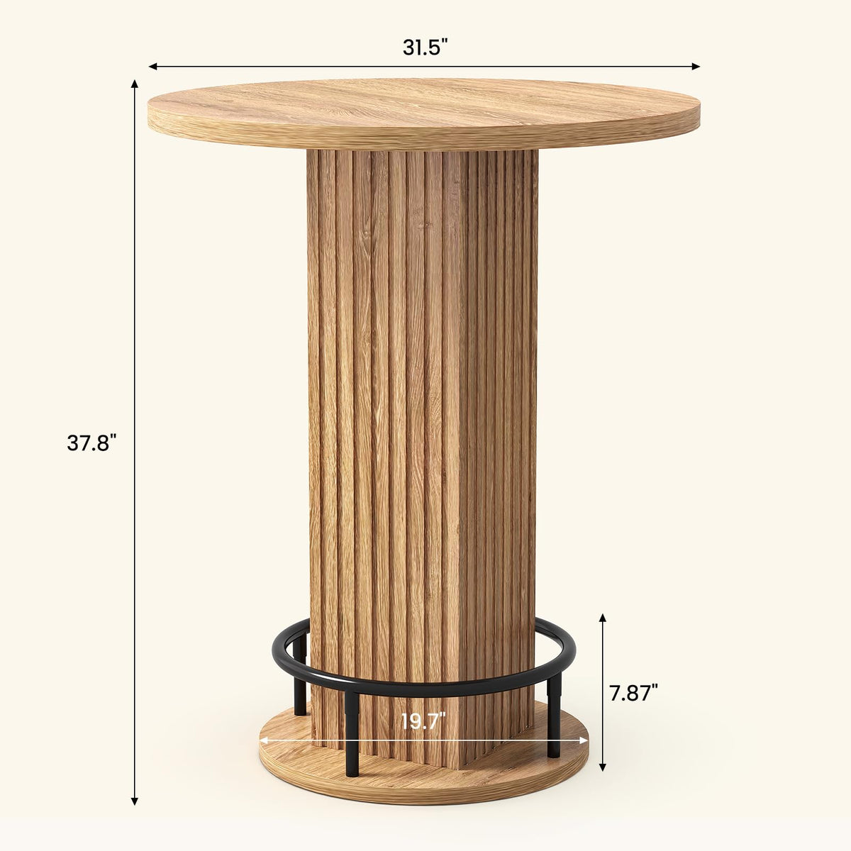 Round Wooden Bar Table