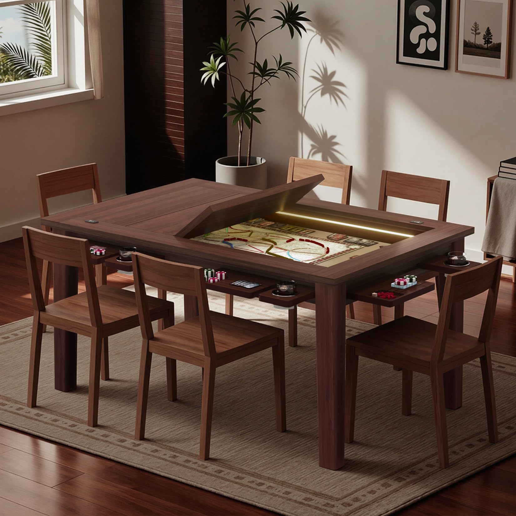 2-in-1 LED Board Game & Dining Table
