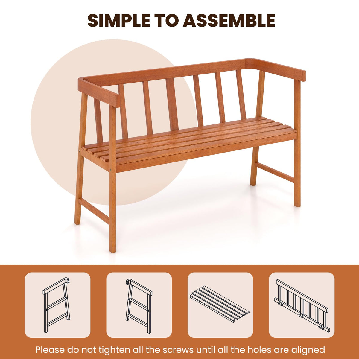 Eucalyptus Wood Outdoor Bench