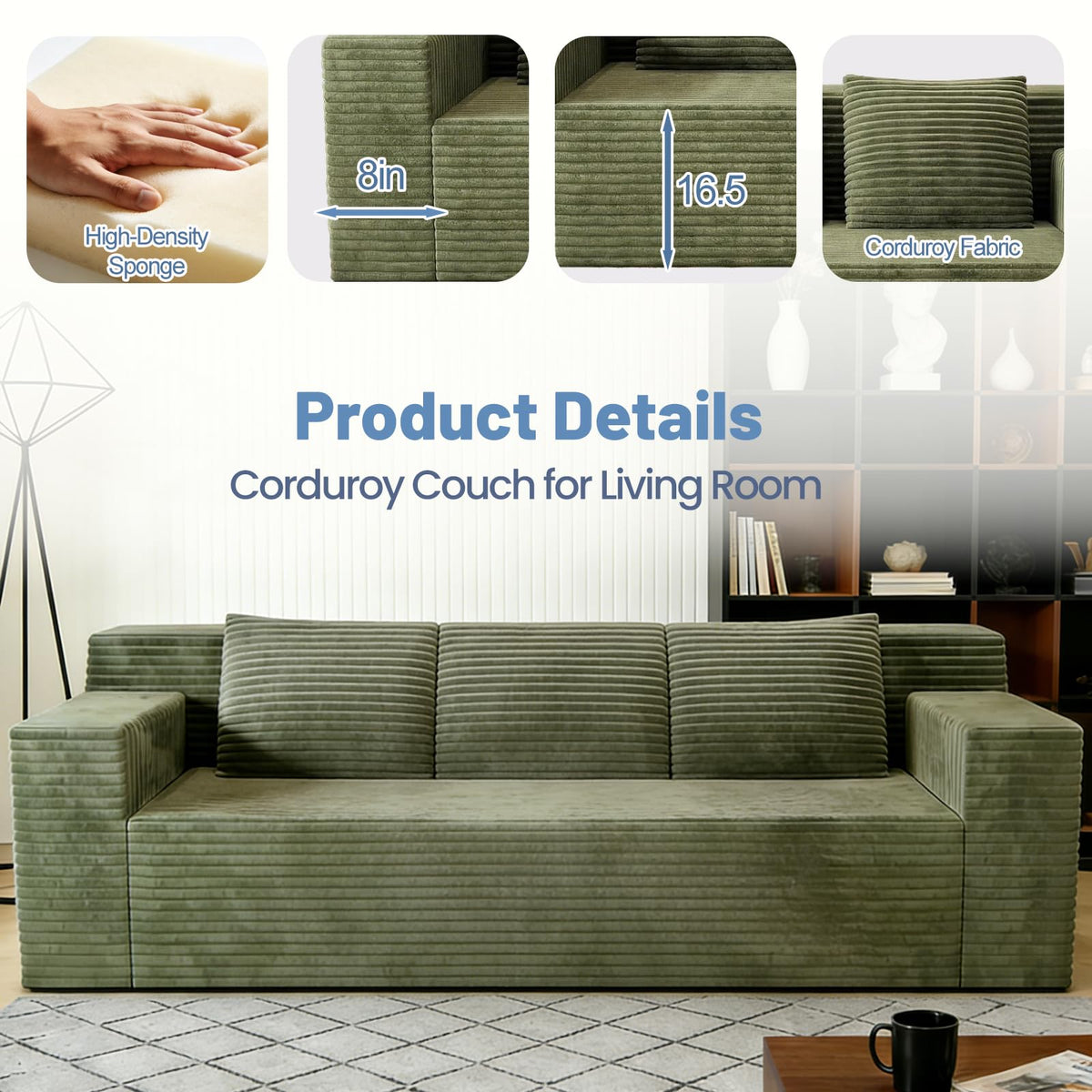 Corduroy Floor Loveseat