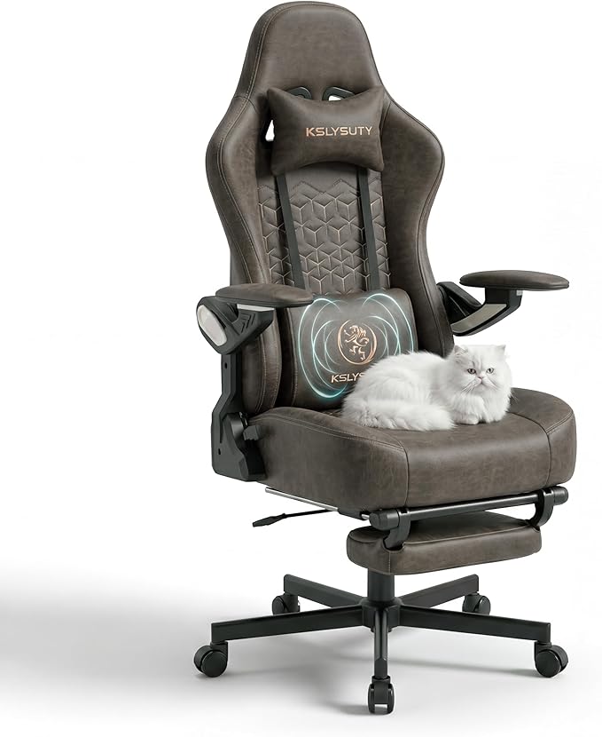 Ergonomic Gaming Chair with Footrest & Lumbar Support