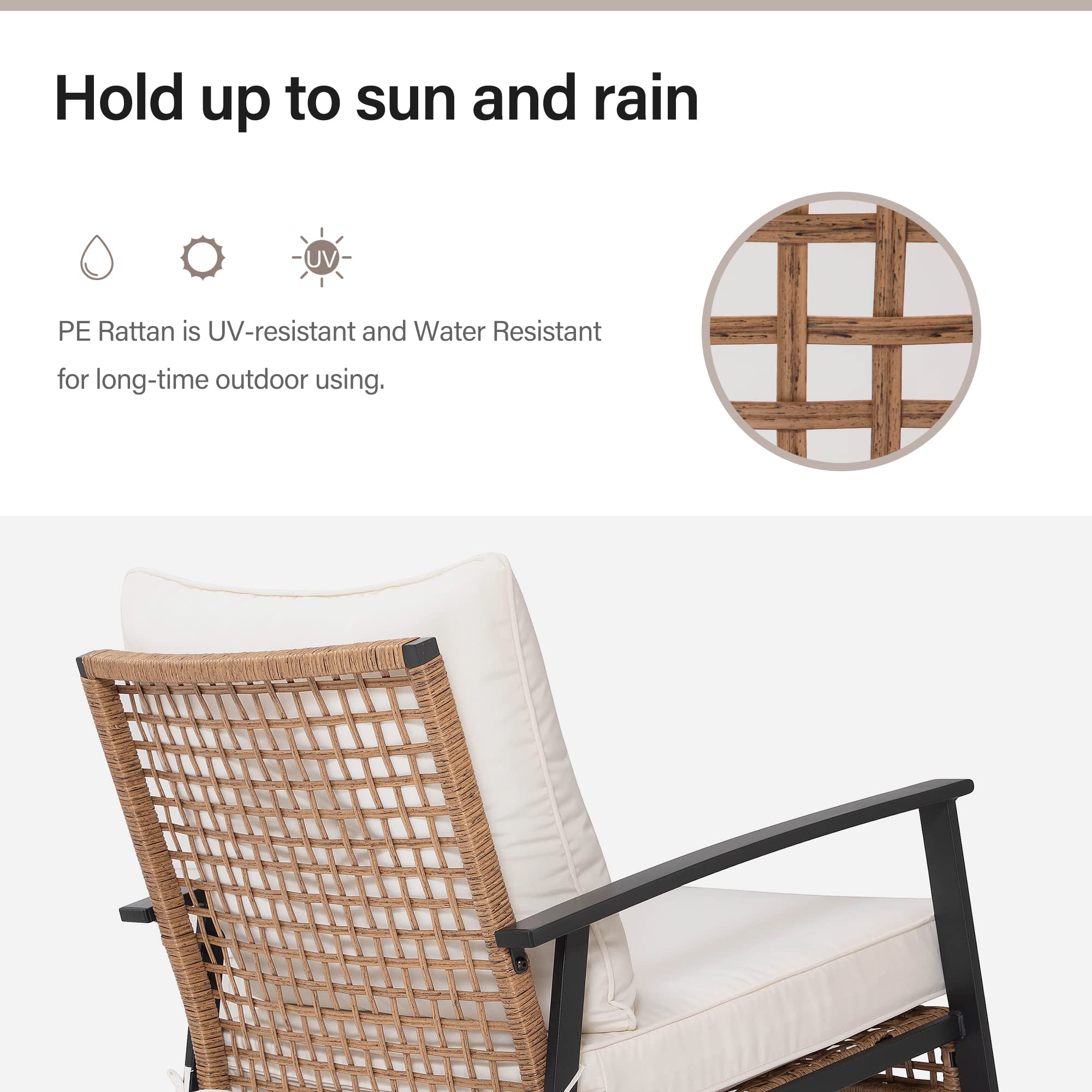 3-Piece Outdoor Rocking Bistro Set