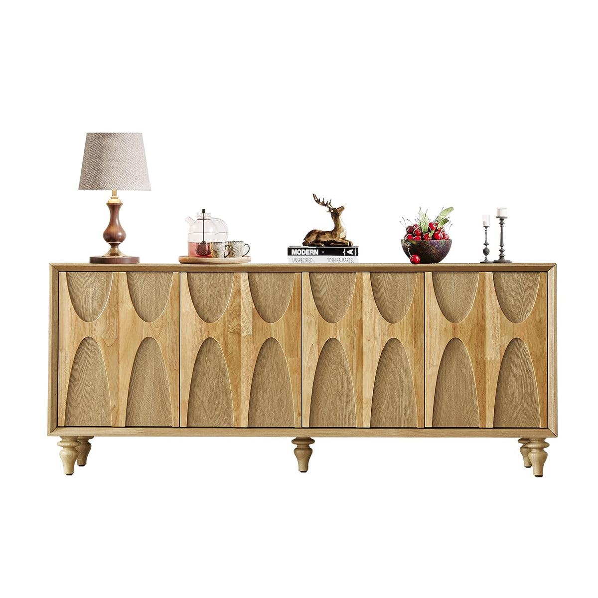 Mid-Century Sculpted Door Sideboard