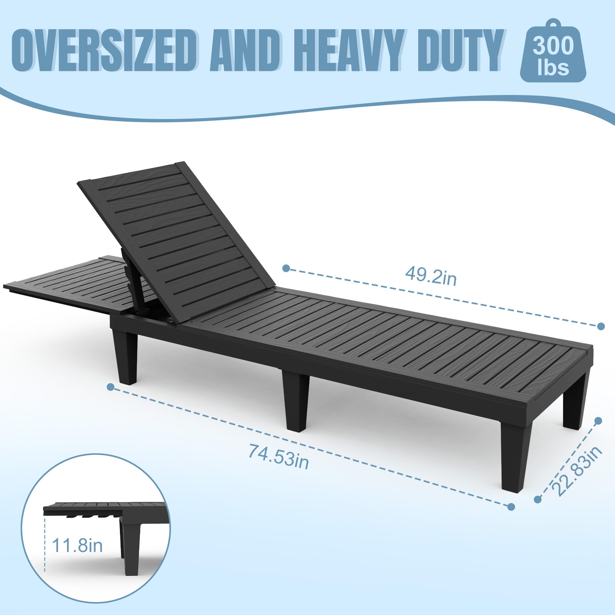 Outdoor Chaise Lounge Chairs Set of 2