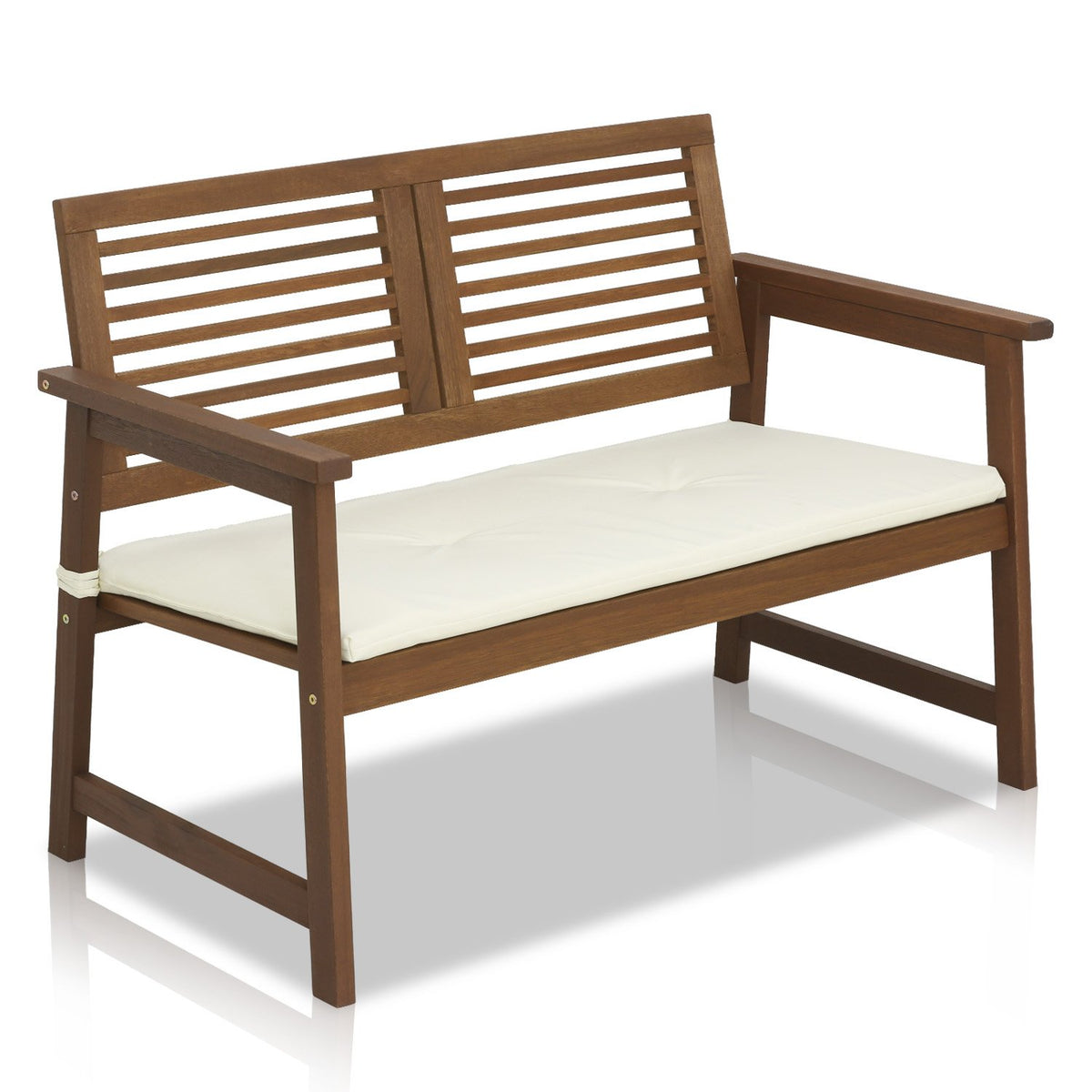 Wood Outdoor Bench with Cushion