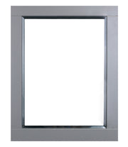 Gray Wood-Framed Bathroom Mirror