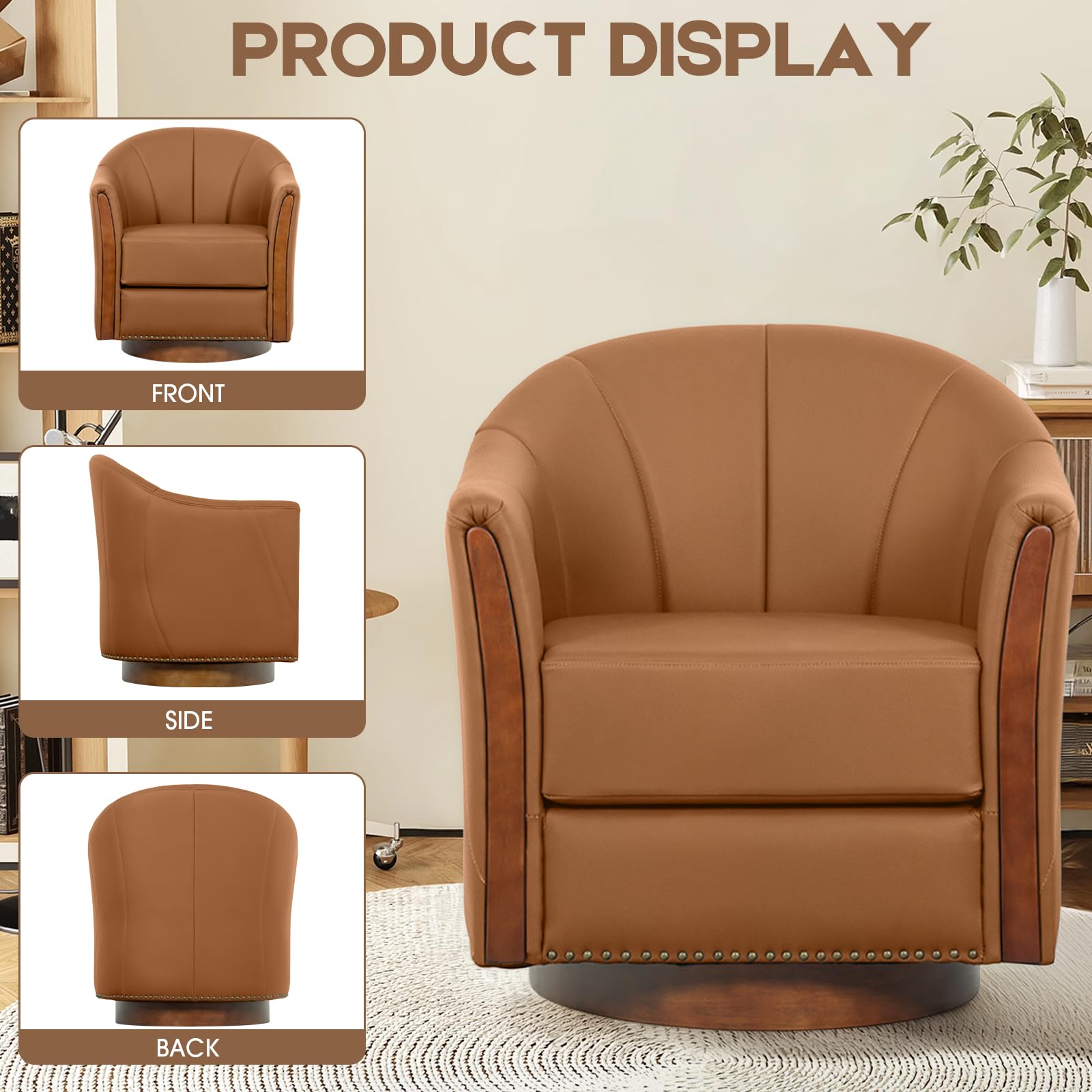 360° Swivel Barrel Accent Chair