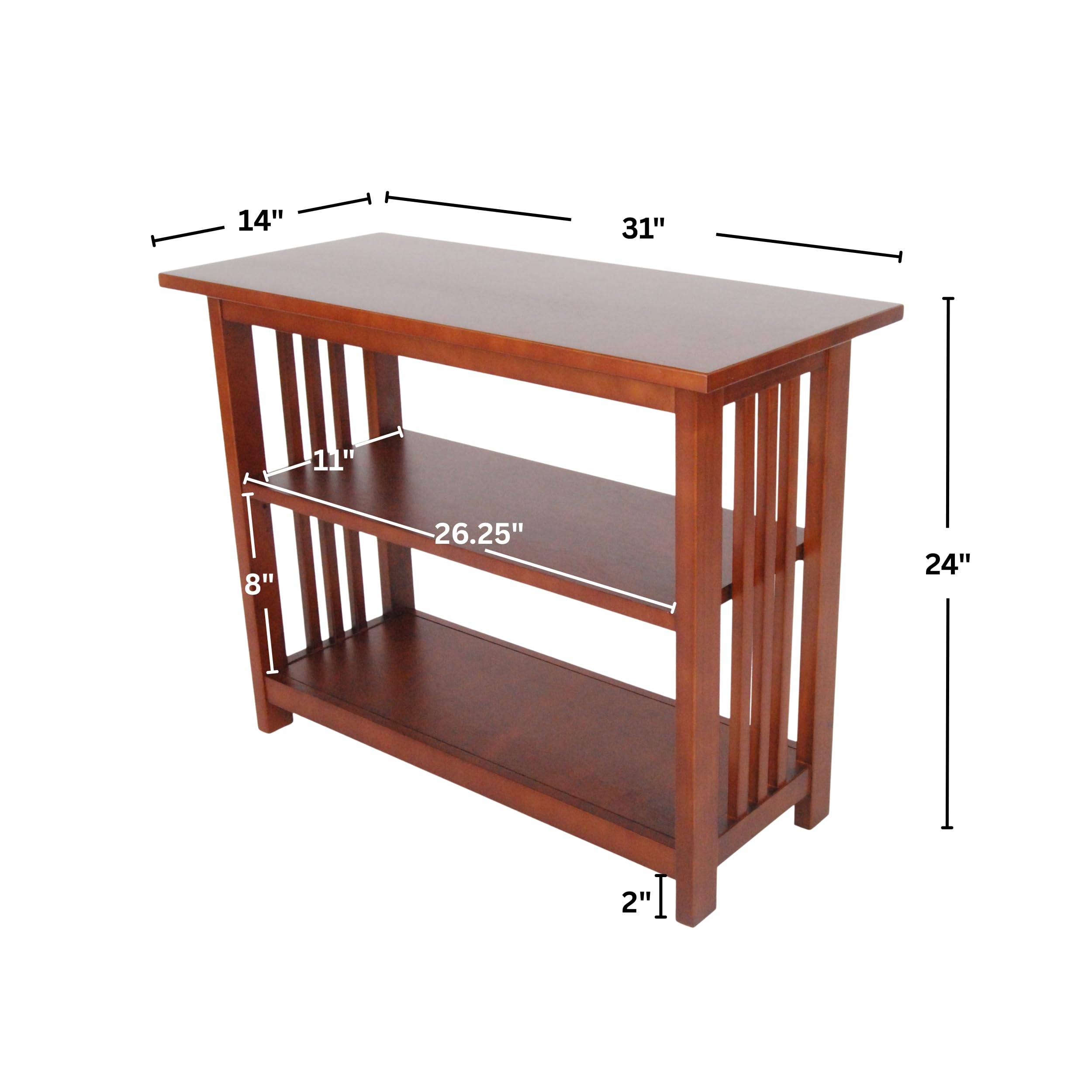 Alaterre Artisan Under Window Bookshelf, Cherry