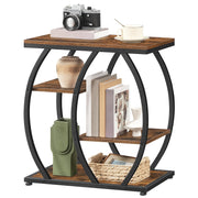 Industrial 4-Tier End Table with Storage Shelves