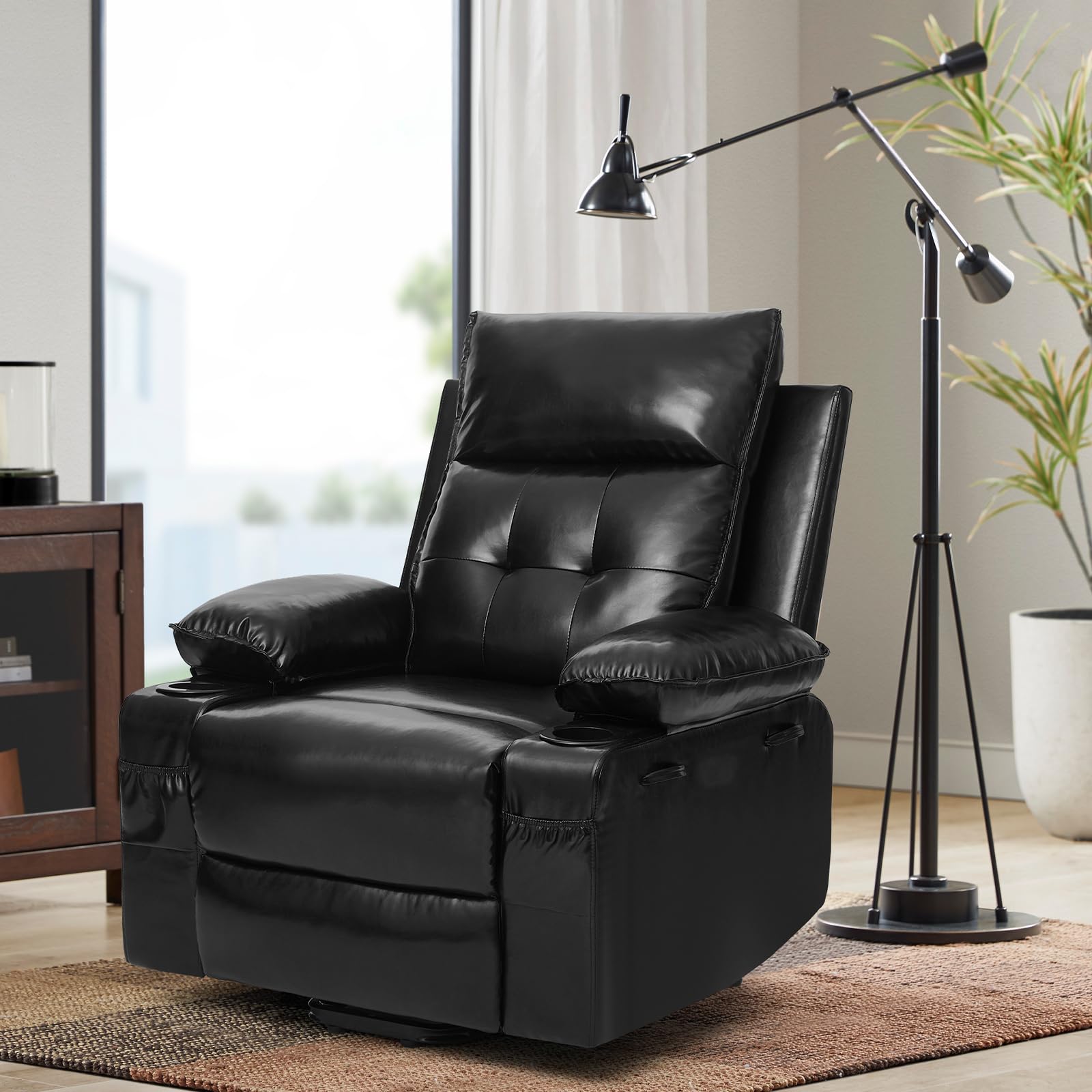 Polar Aurora Power Lift Chair for Elderly,Electric Recliner Chair with Vibrating Massage & Heating,Living Room Chair with Thickened armrest,USB Ports,2 Cup Holders