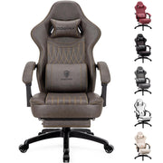 Gaming Chair with Footrest & Massage Lumbar Support