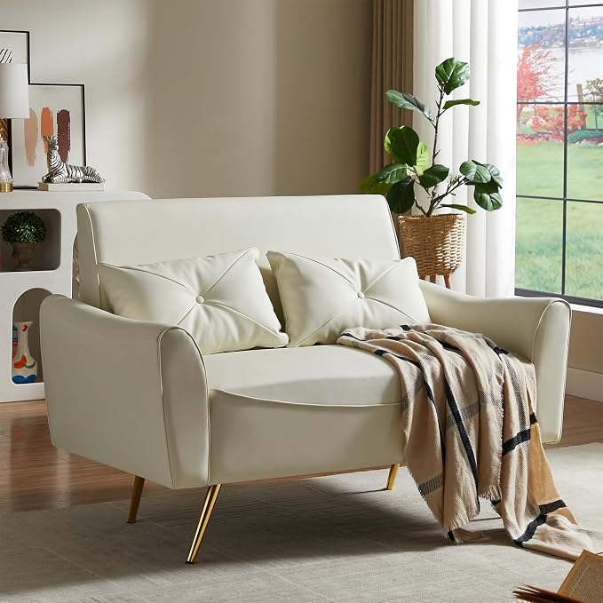 Faux Leather Loveseat