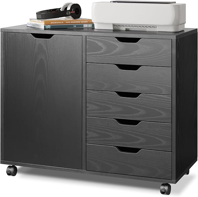 5-Drawer Printer Stand with Storage Cabinet