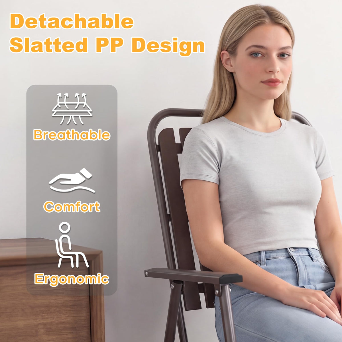 Folding Patio Chairs, Set of 2