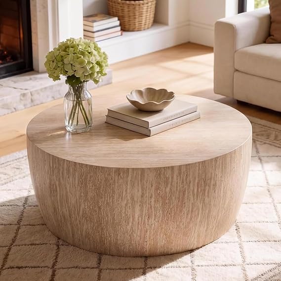 Round Reversible Drum Coffee Table