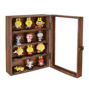 Wall-Mounted Wood Display Case with Glass Door and Lock