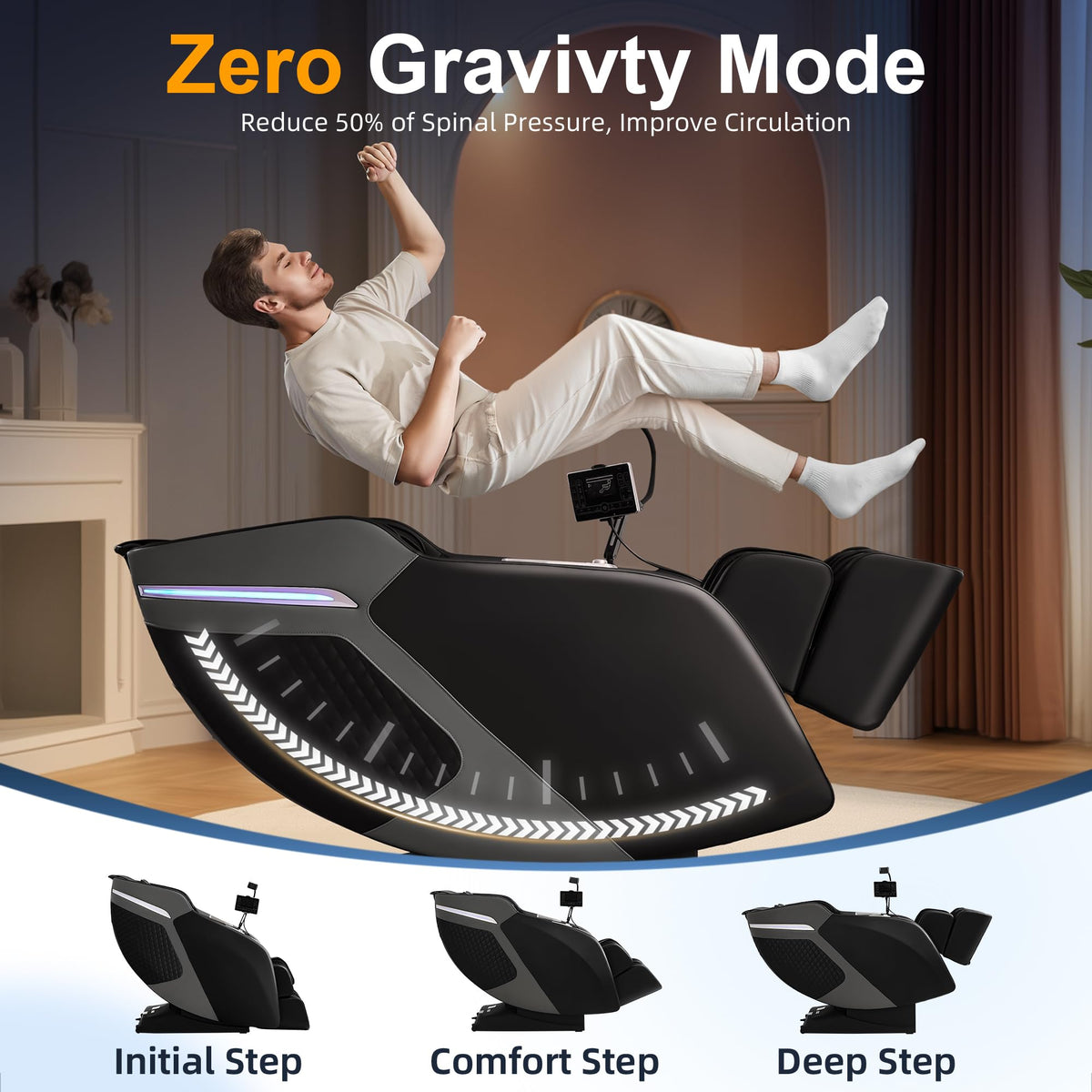 Massage Chair Full Body 4D Zero Gravity Recliner,55" SL-Track Massage Chair