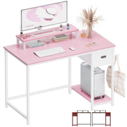 Computer Desk with Monitor Stand & Storage Drawer