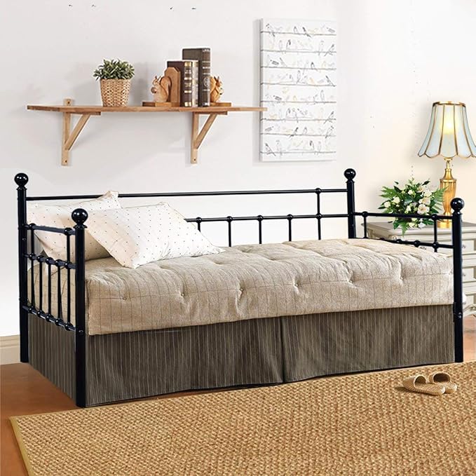 Twin Metal Daybed Frame with Steel Slats