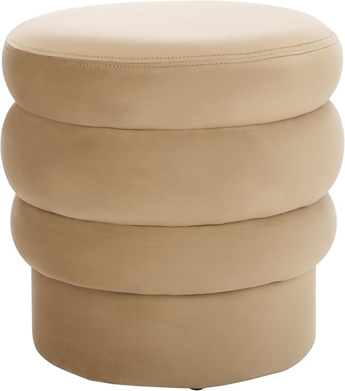 Chocolate Velvet Layered Ottoman