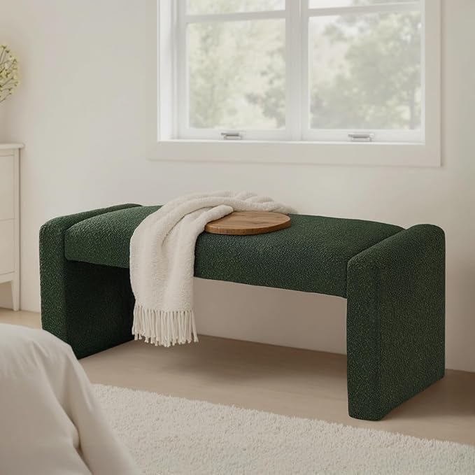Upholstered Entryway Bench with Solid Wood Frame