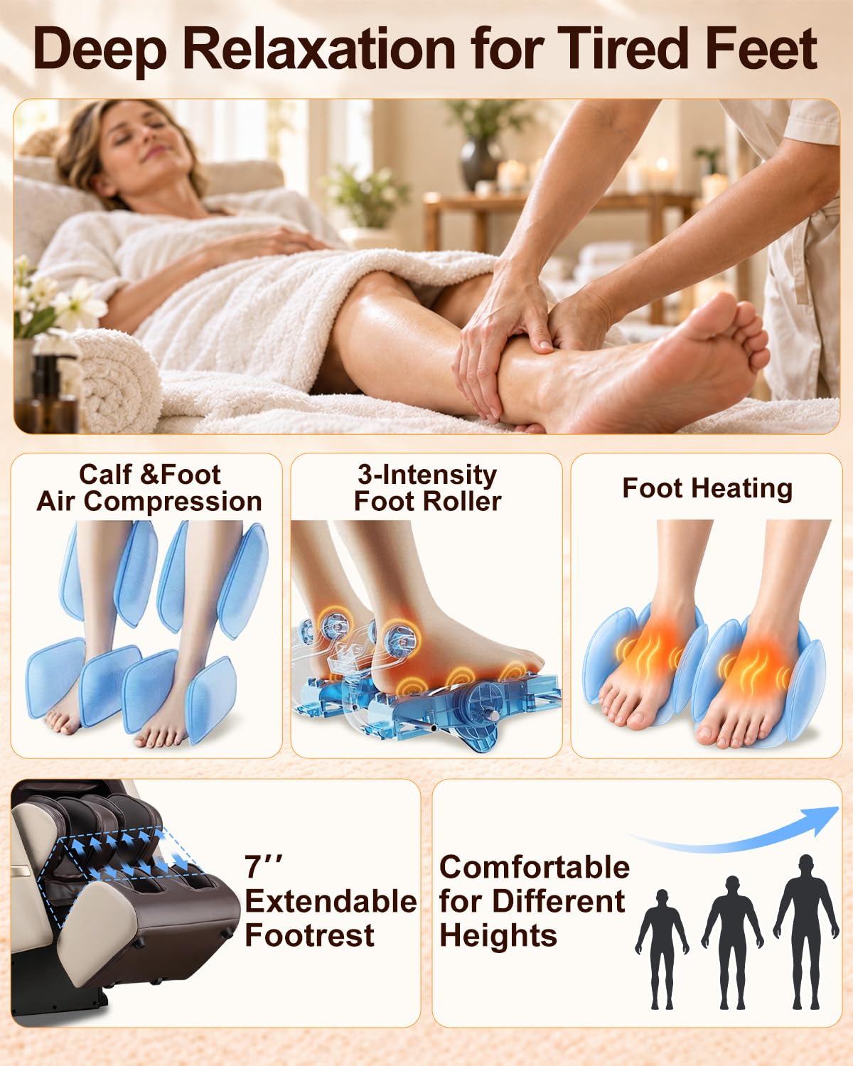 iBooMas Massage Chair Full Body Zero Gravity Upgrade 55“ SL-Track Recliner
