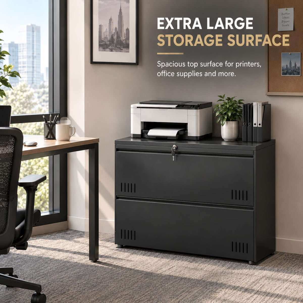 2-Drawer Locking Metal File Cabinet