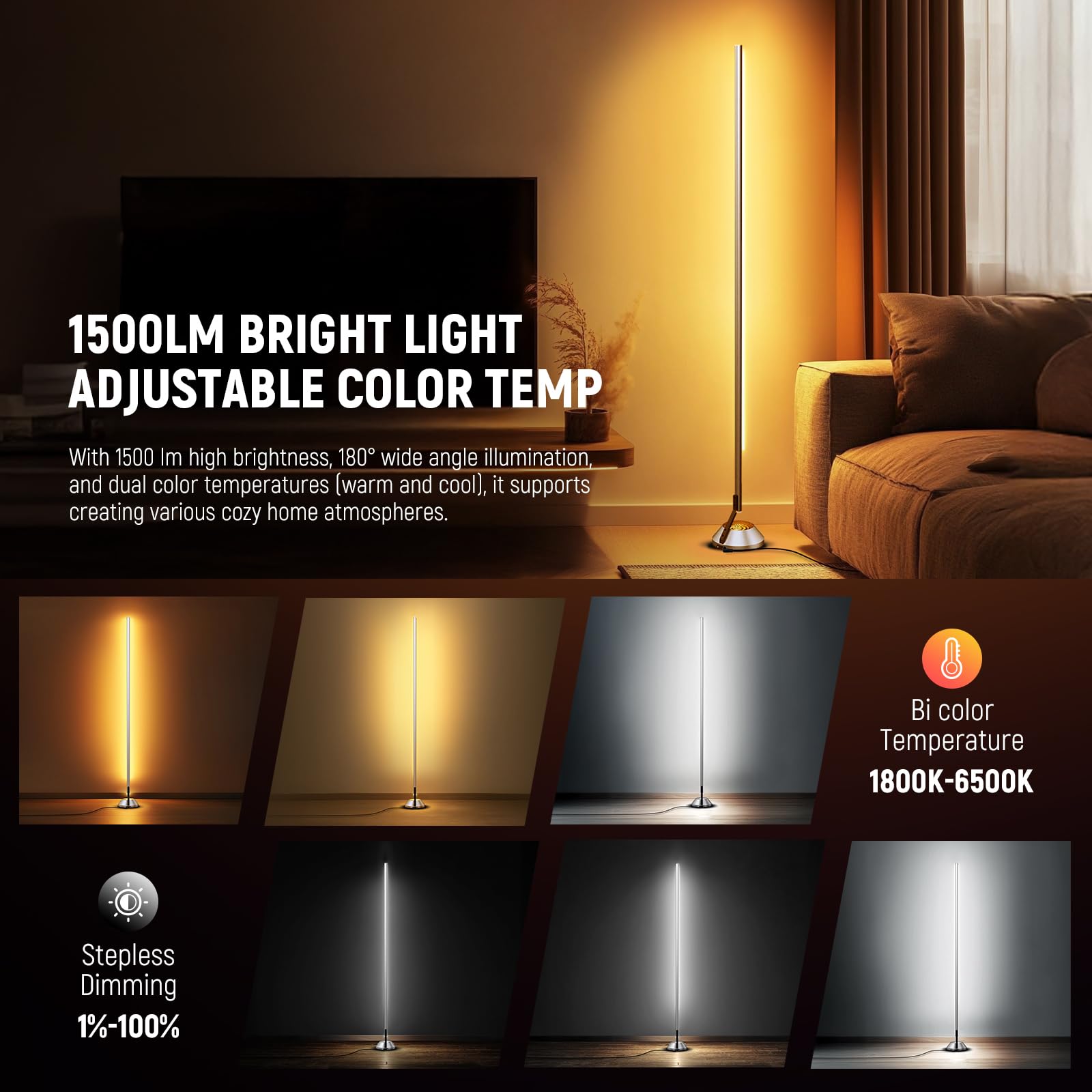 RGB IC Smart Floor Lamp with AI Lighting