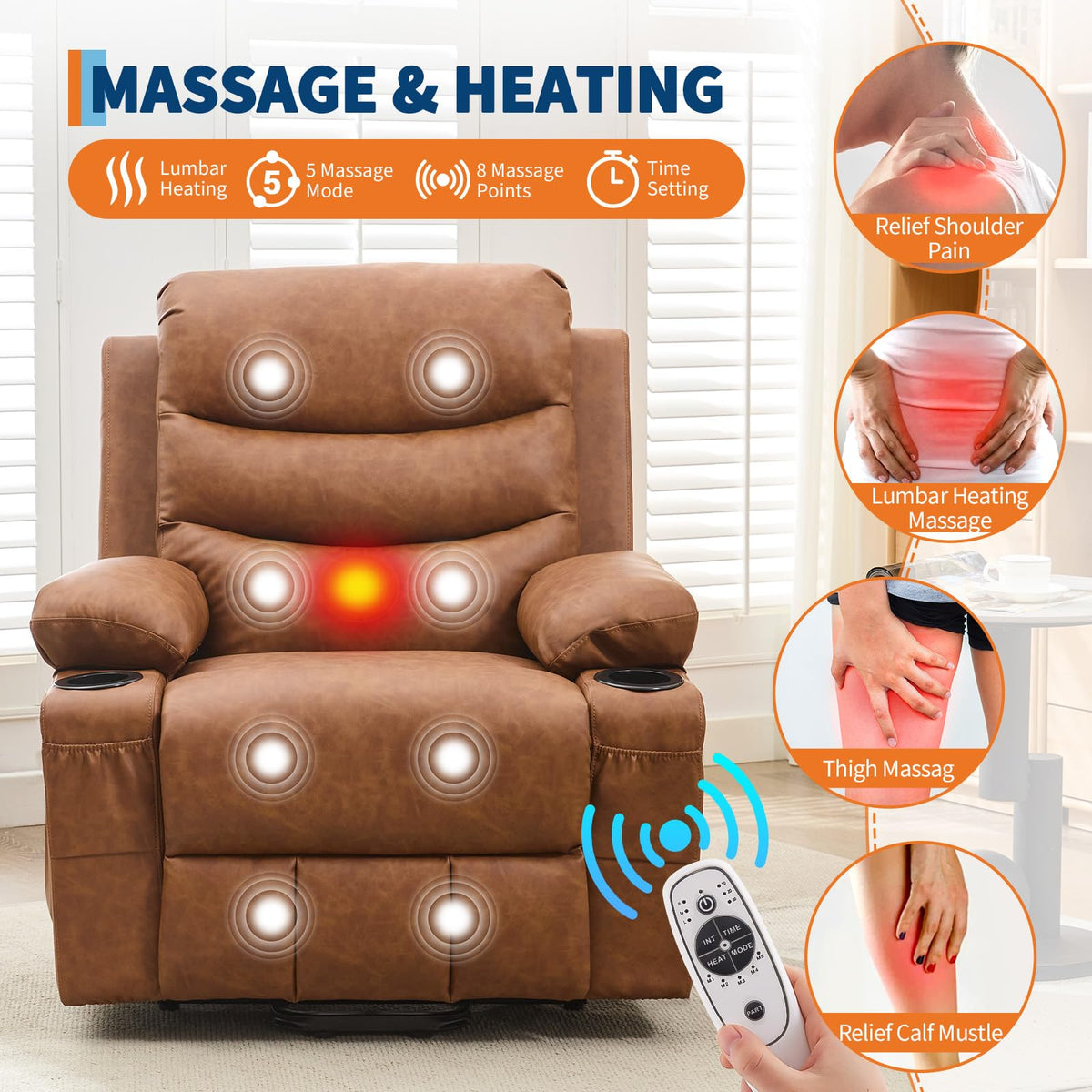 Garvee Oversized Power Lift Recliner Chair for Elderly with Wide Seat