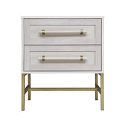 2-Drawer Rattan Nightstand