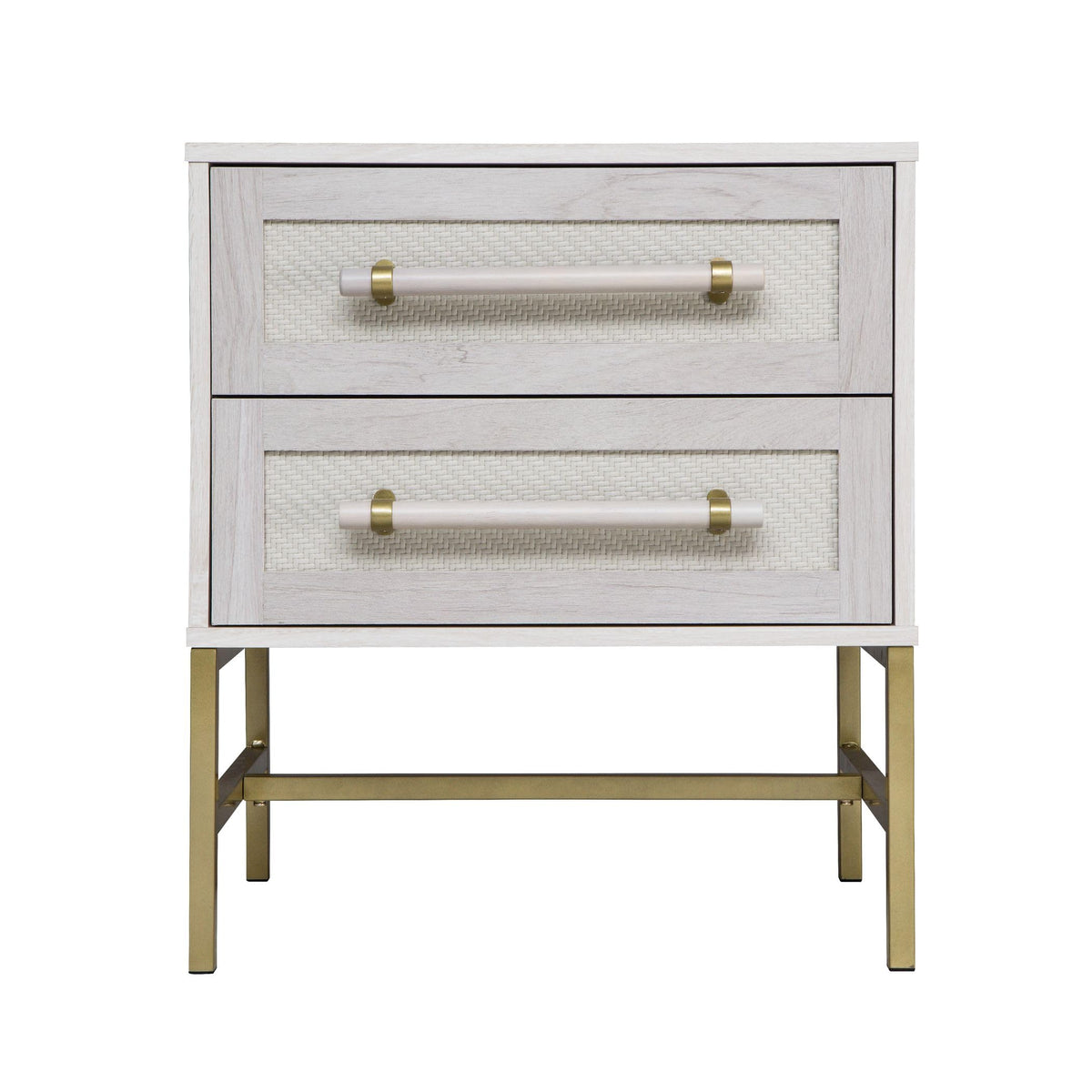 2-Drawer Rattan Nightstand